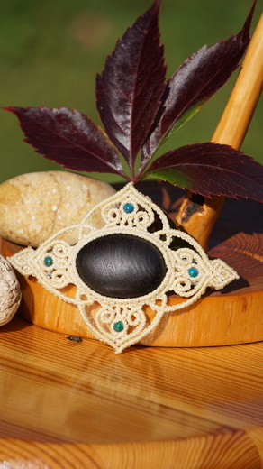 Spona wenge s chryzokolem