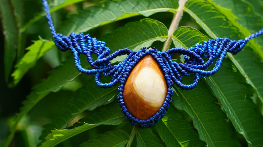 Mini náhrdelník - riflová modř
